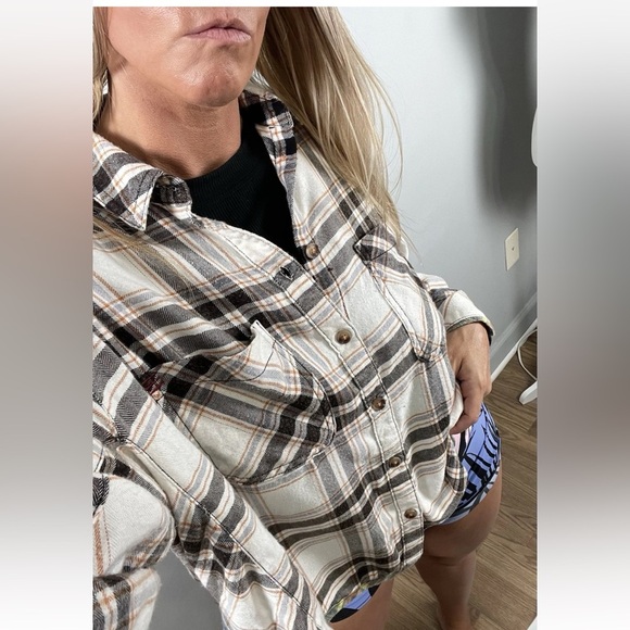 BDG Urban Outfitters Robbie Spliced Flannel Shirt Womens Small Plaid Oversized S - Picture 1 of 15